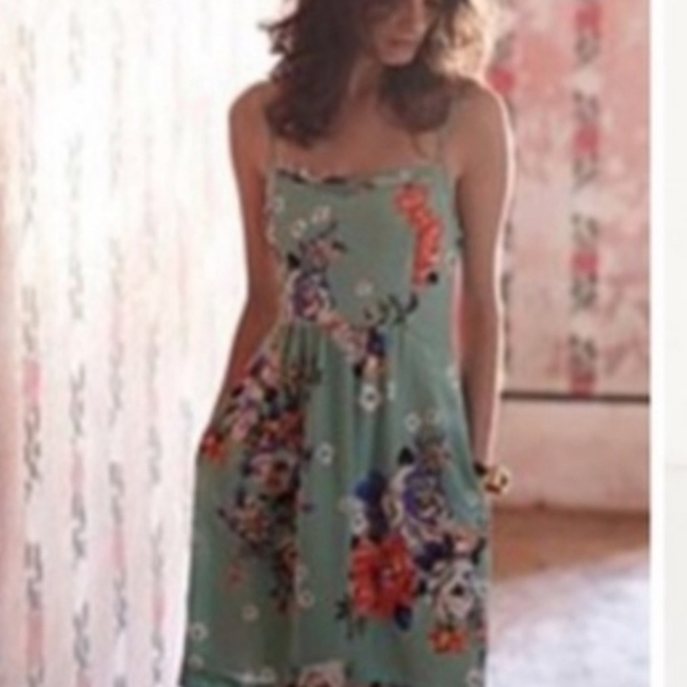 Anthropologie Blue Soeurs Floral Dress (size 6)